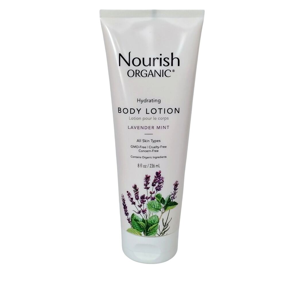Nourish Organic Hydrating Body Lotion Lavender Mint 8 oz. All Skin NEW SEALED